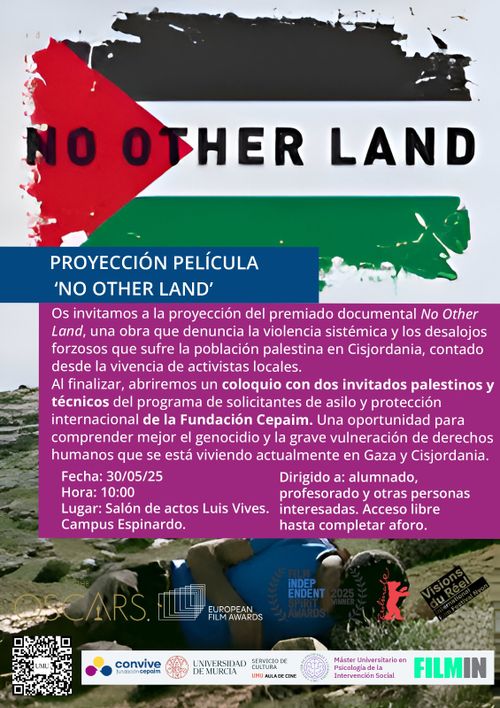 Proyección de la película "No other land" y coloquio con invitados palestinos