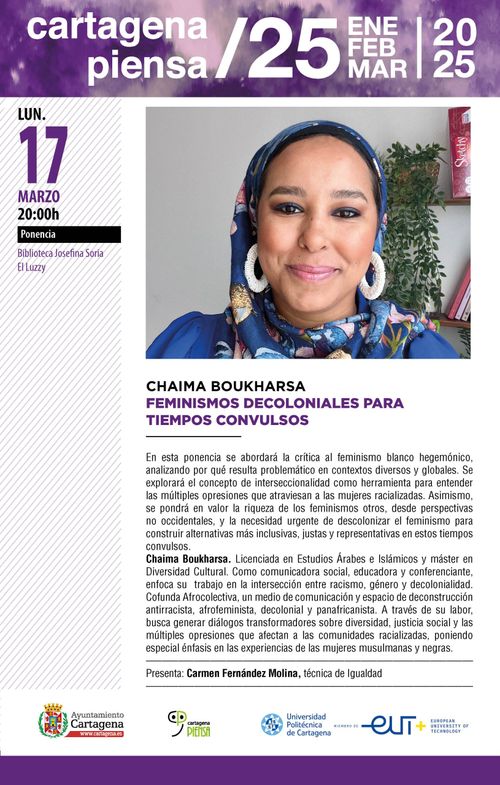 Cartagena piensa: Feminismos decoloniales para tiempos convulsos (Chaima Boukharsa)