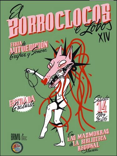 Cartel del evento. Ilustración de una persona desnuda de cuerpo completo sonriendo de reojo. Lleva encajada en su propia cabeza, como si fuera una careta, la de un zorrocloco que parece sangrar por el cuello recién cortada. Con una mano mantiene sujeta la cabeza del zorrocloco a la suya y con la otra sostiene una correa que ata su pulsera de pinchos a un collar de pinchos de la cabeza del zorrocloco. También lleva ligueros de pinchos.

Misma información que en la descripción alrededor de la ilustración.